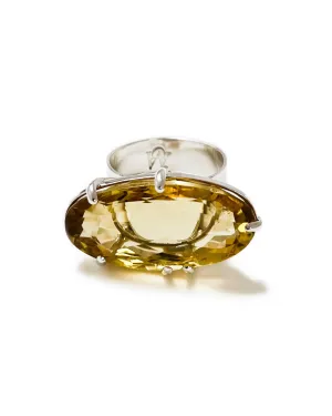 Orb Shimmer Ring in Citrine