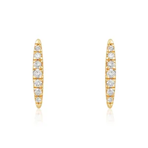 Oval Diamond Bar Studs