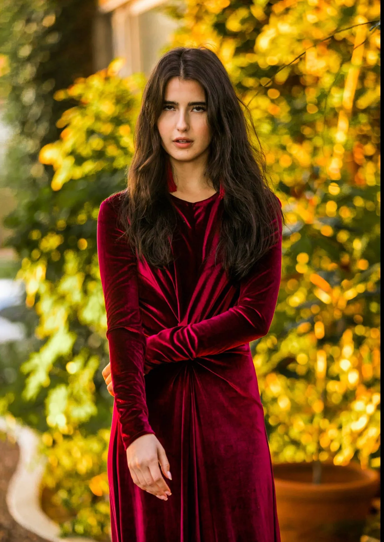 Oxblood Velvet Knot Limited Edition Maxi Dress