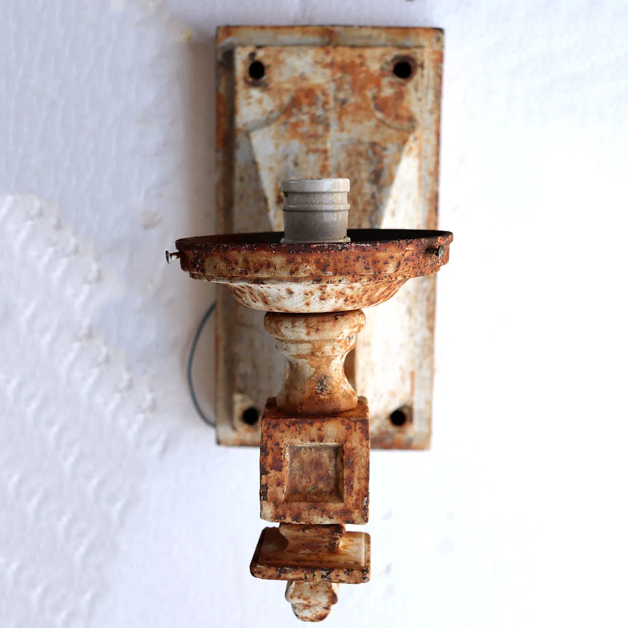 Pair American Painted Cast Iron Exterior One-Light Exterior Wall Sconces
