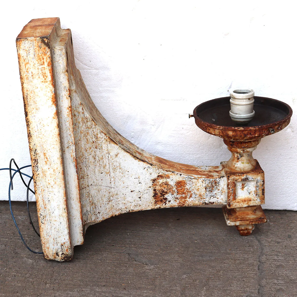 Pair American Painted Cast Iron Exterior One-Light Exterior Wall Sconces