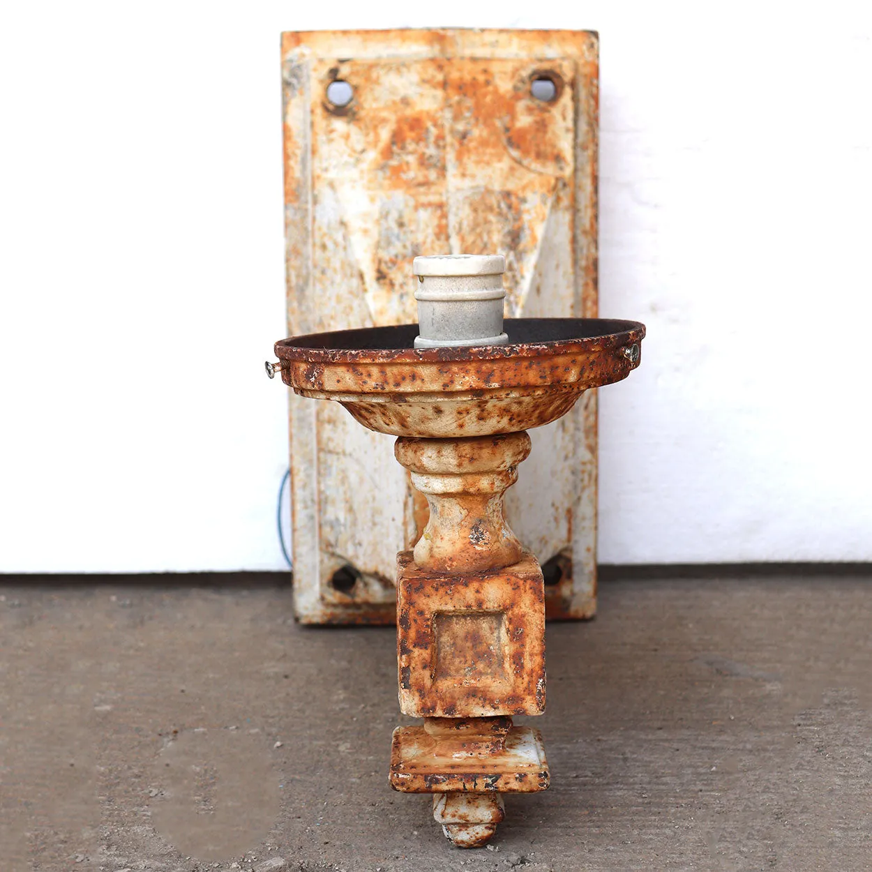 Pair American Painted Cast Iron Exterior One-Light Exterior Wall Sconces