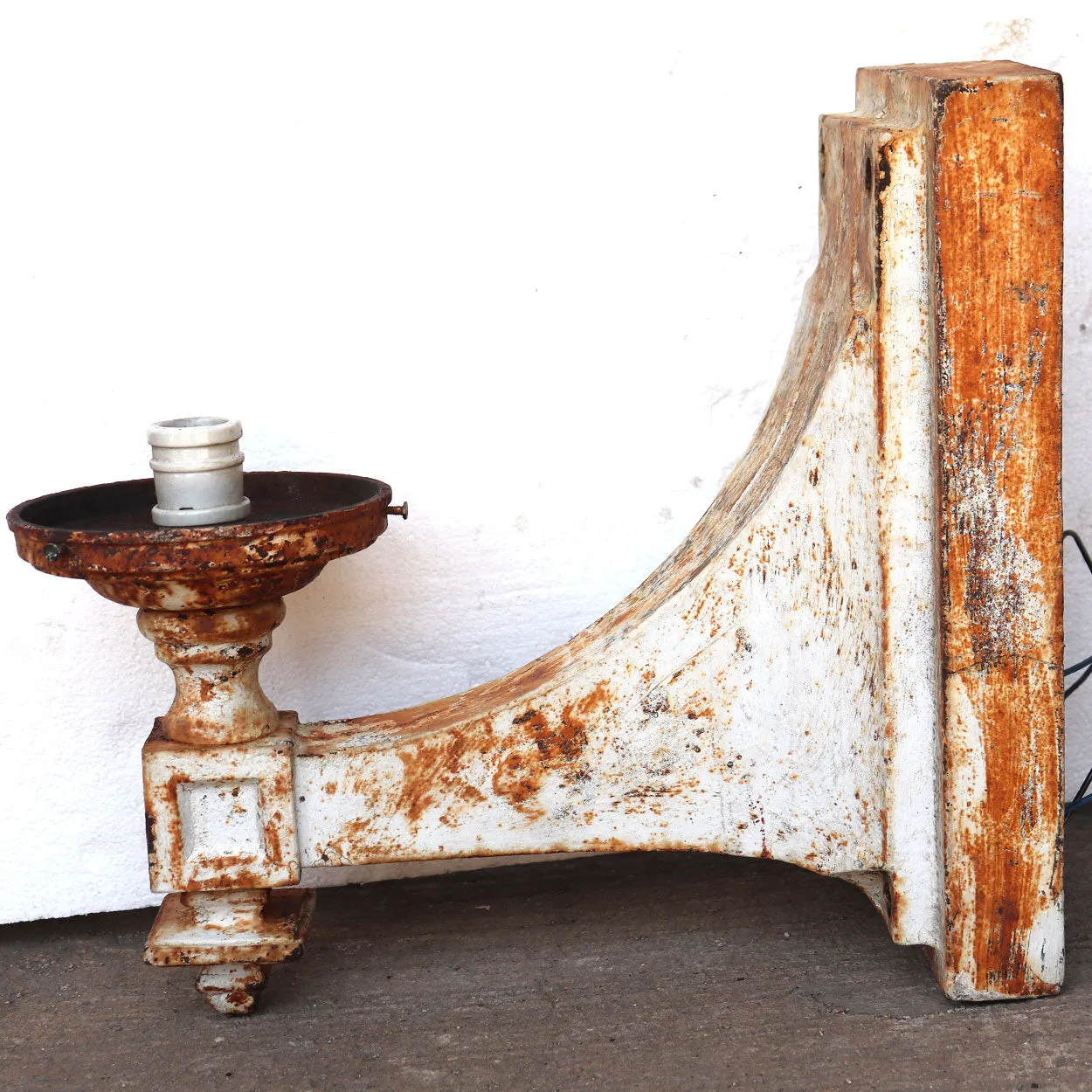 Pair American Painted Cast Iron Exterior One-Light Exterior Wall Sconces