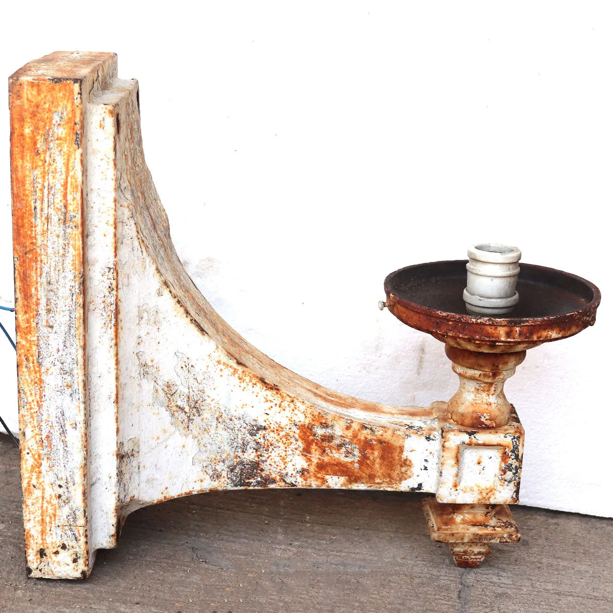 Pair American Painted Cast Iron Exterior One-Light Exterior Wall Sconces