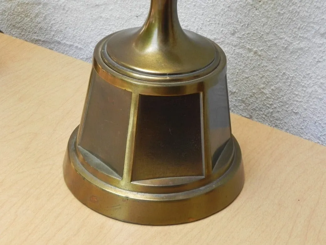 Pair Cast Brass Elegant Modern Obelisk Table Lamps, Late 1970s