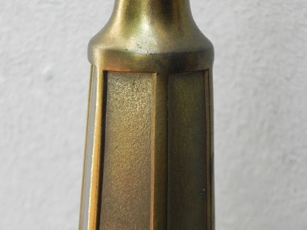 Pair Cast Brass Elegant Modern Obelisk Table Lamps, Late 1970s