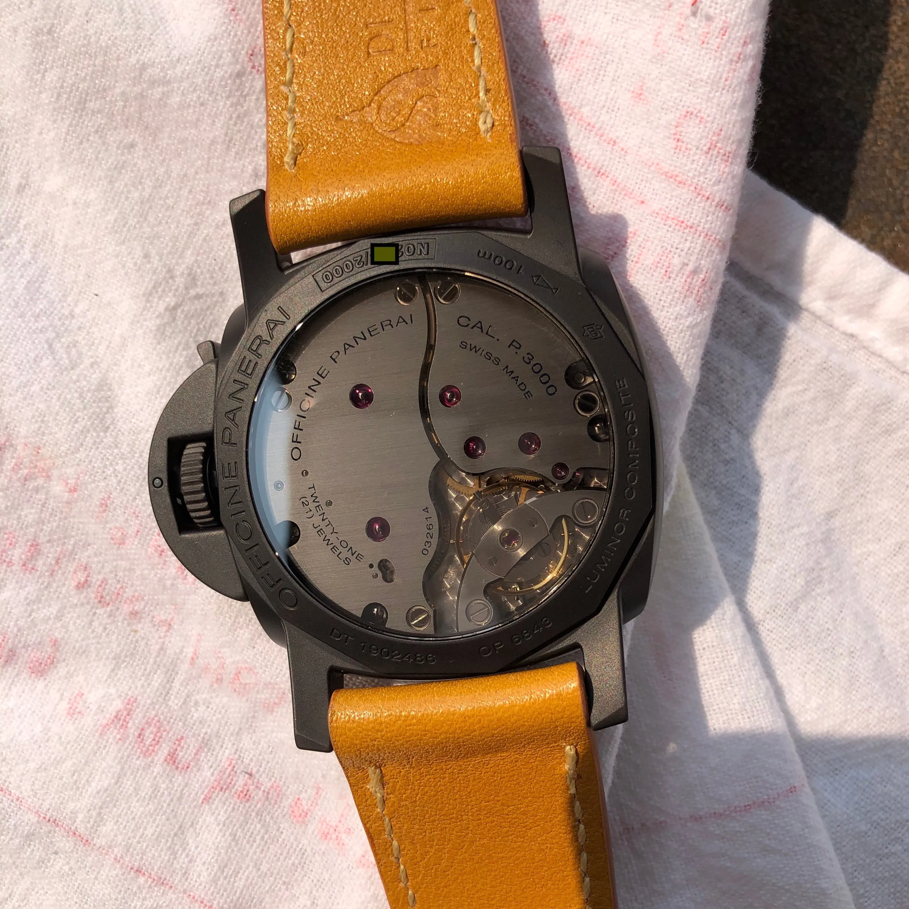 Panerai Luminor 1950 Composite 3 Days PAM 375 47mm Ceramic Wristwatch Box Papers
