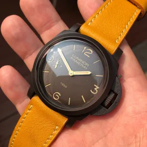 Panerai Luminor 1950 Composite 3 Days PAM 375 47mm Ceramic Wristwatch Box Papers