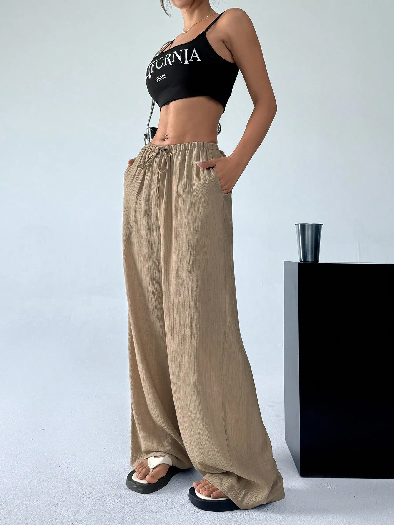 Pantalones de pierna ancha Cherry Vibes en 🌺