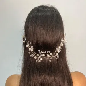 Pearl Beads Silver Bridal Headpiece 10