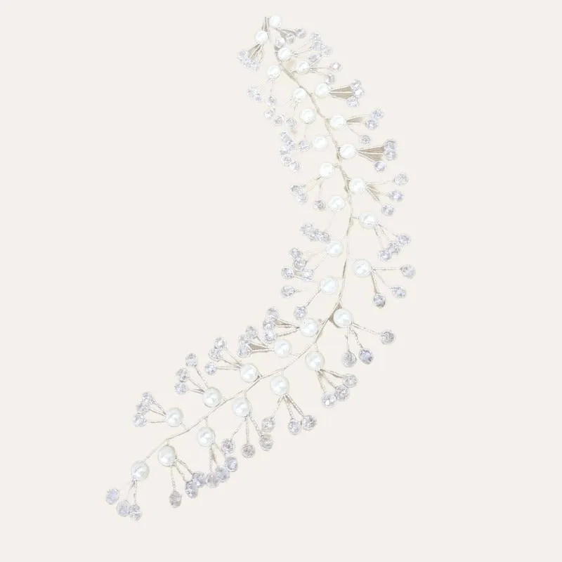 Pearl Beads Silver Bridal Headpiece 10