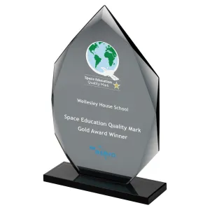 Personalised Black Glass Diamond Award Plaque