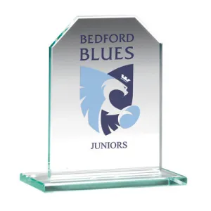 Personalised Jade Glass Award Plaque - Chamfered Rectangle