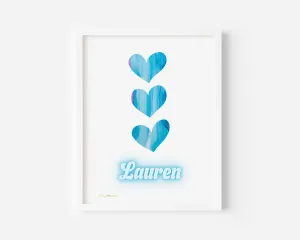 Personalized Wall Art - Triple Heart