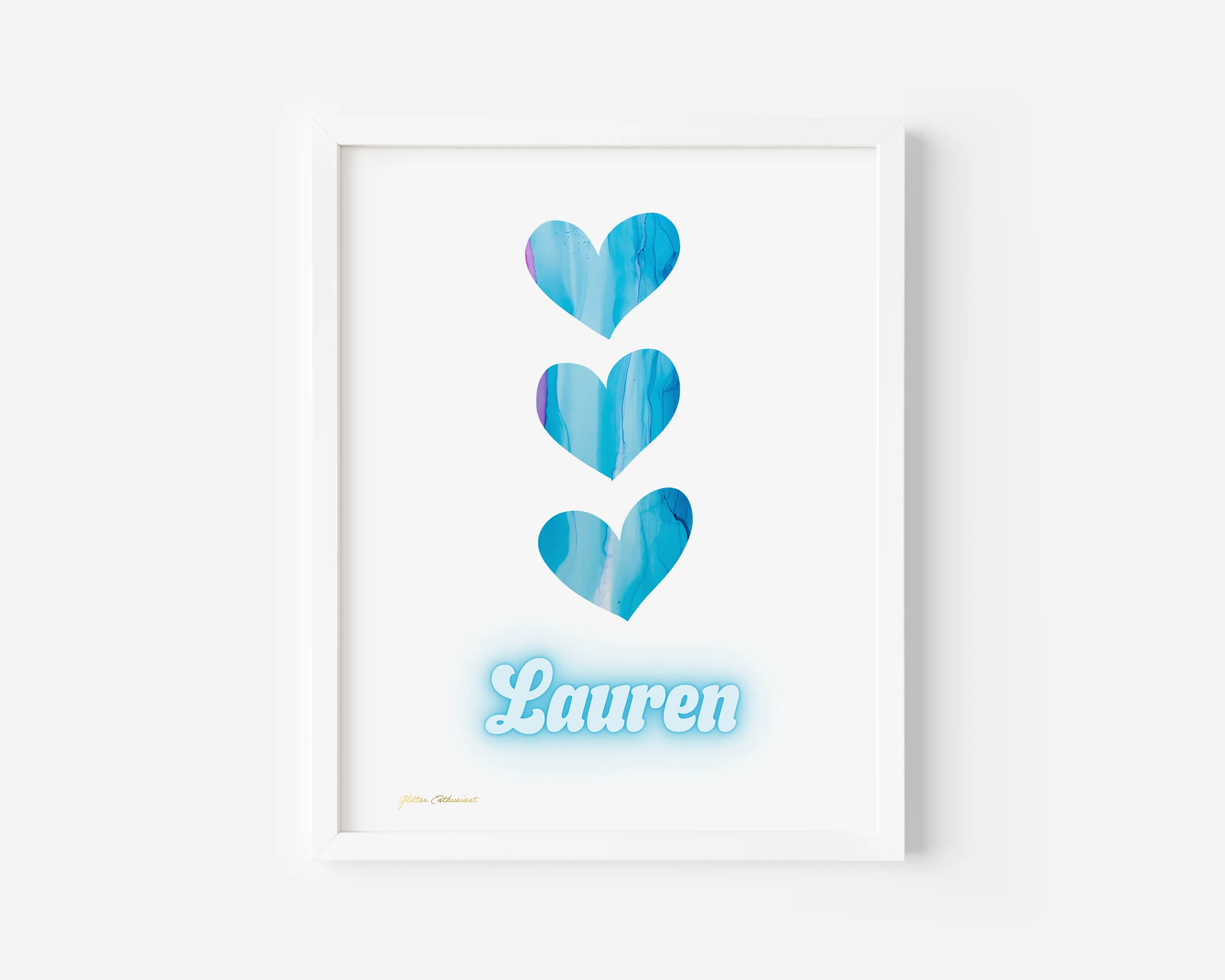 Personalized Wall Art - Triple Heart