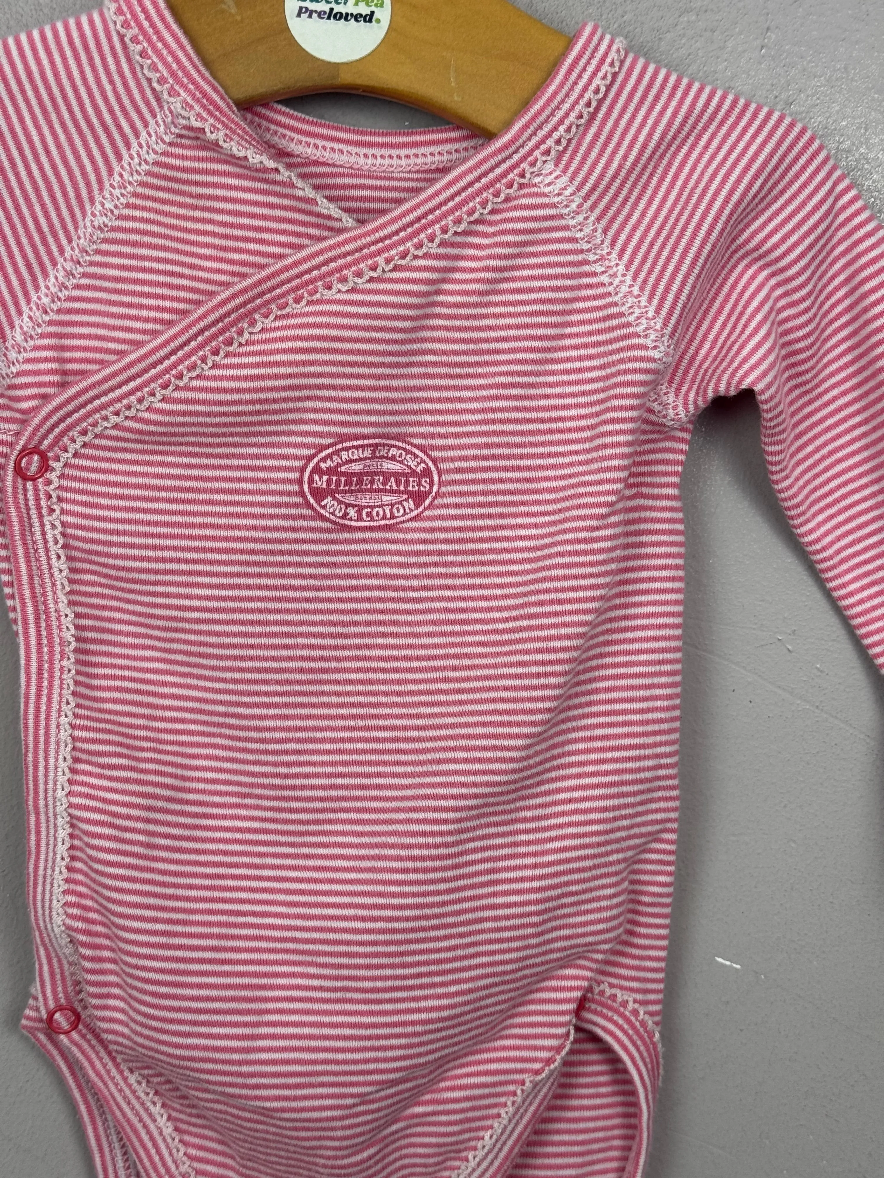 Petit Bateau Coral Pink Bodysuit 6m
