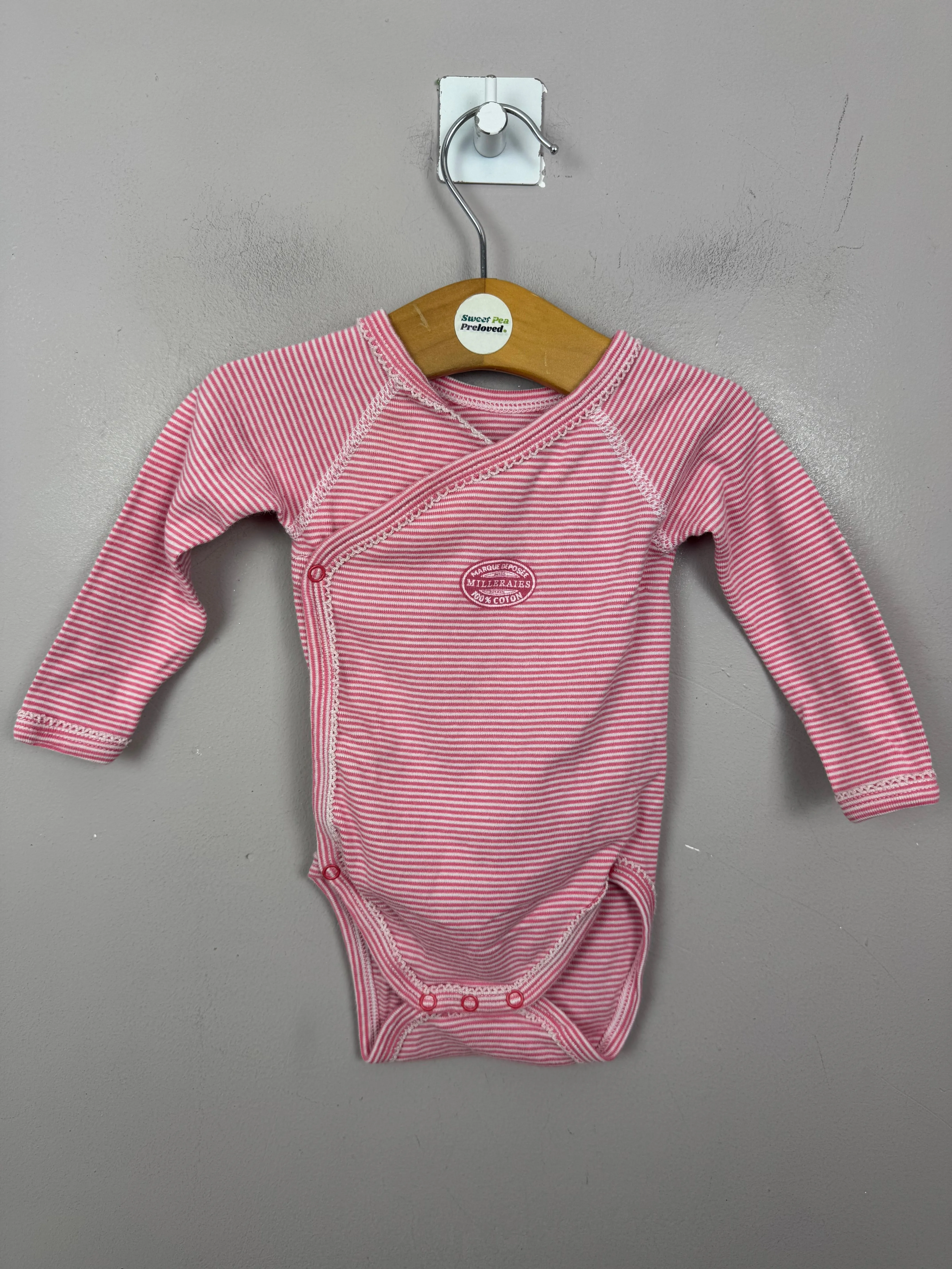 Petit Bateau Coral Pink Bodysuit 6m