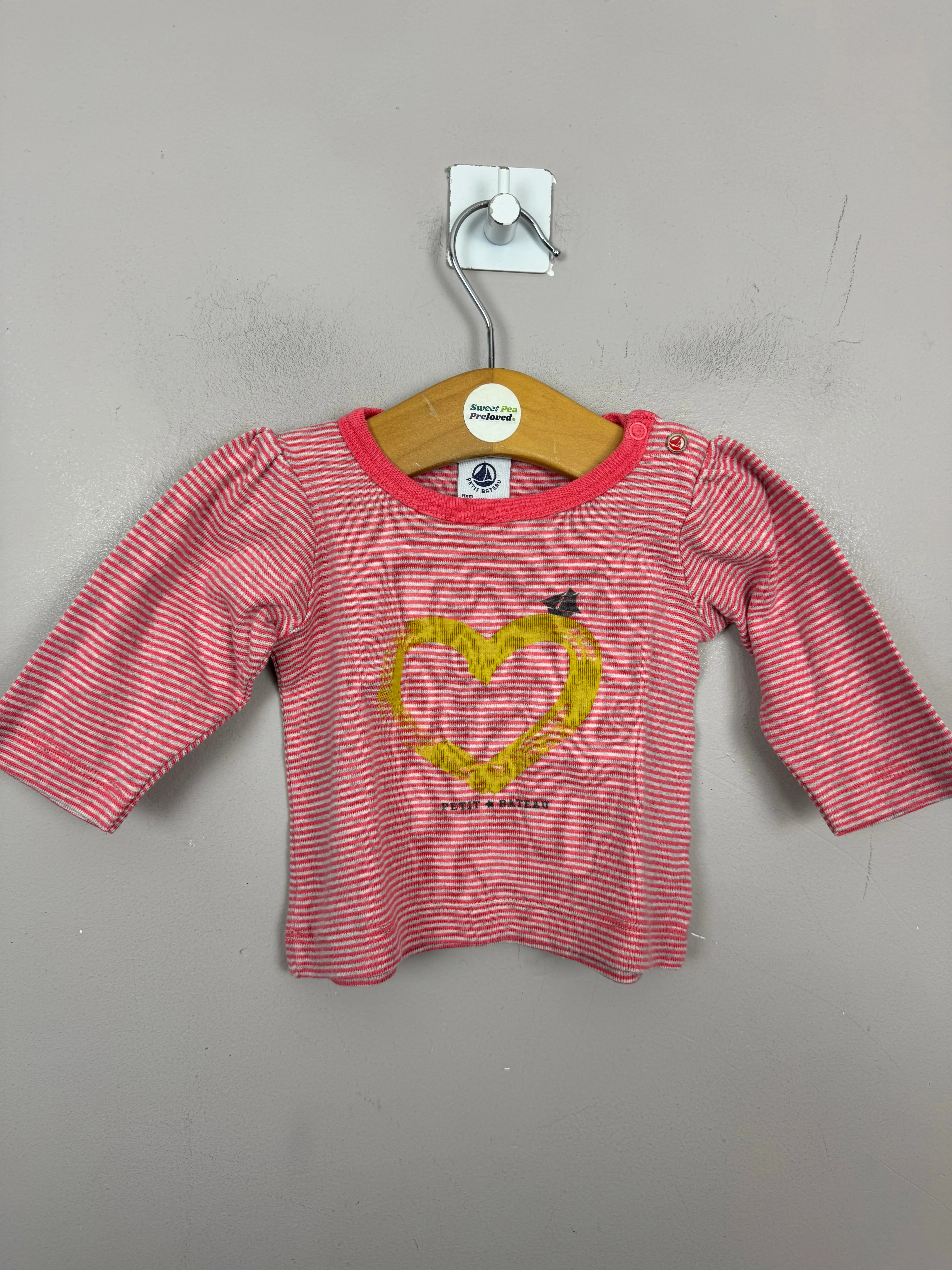 Petit Bateau Heart Long Sleeve T-shirt 3m