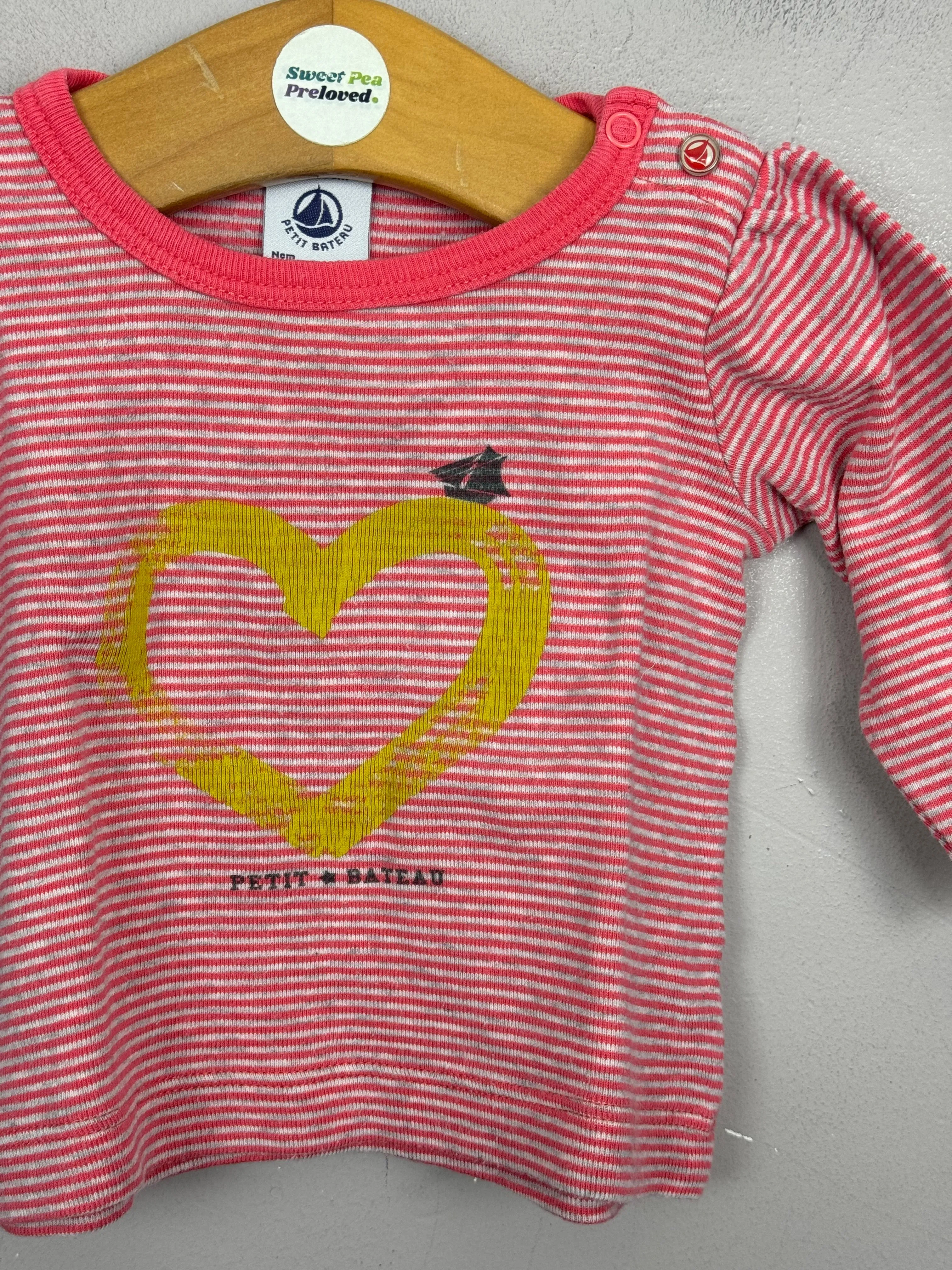 Petit Bateau Heart Long Sleeve T-shirt 3m