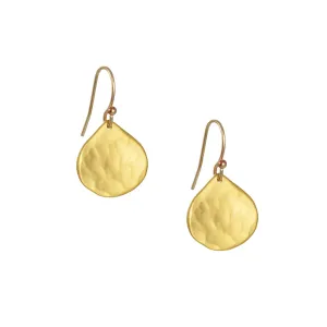Philippa Roberts - Simple Hammered Drop Earrings in Vermeil
