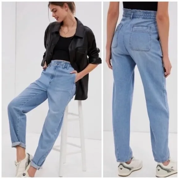 Pilcro Anthropologie Paper bag Waist Boyfriend Jeans