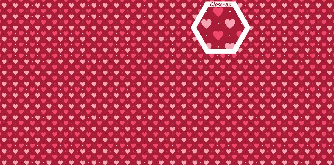 Pink hearts on Red Printed Vinyl