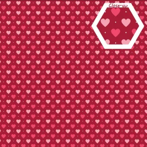 Pink hearts on Red Printed Vinyl