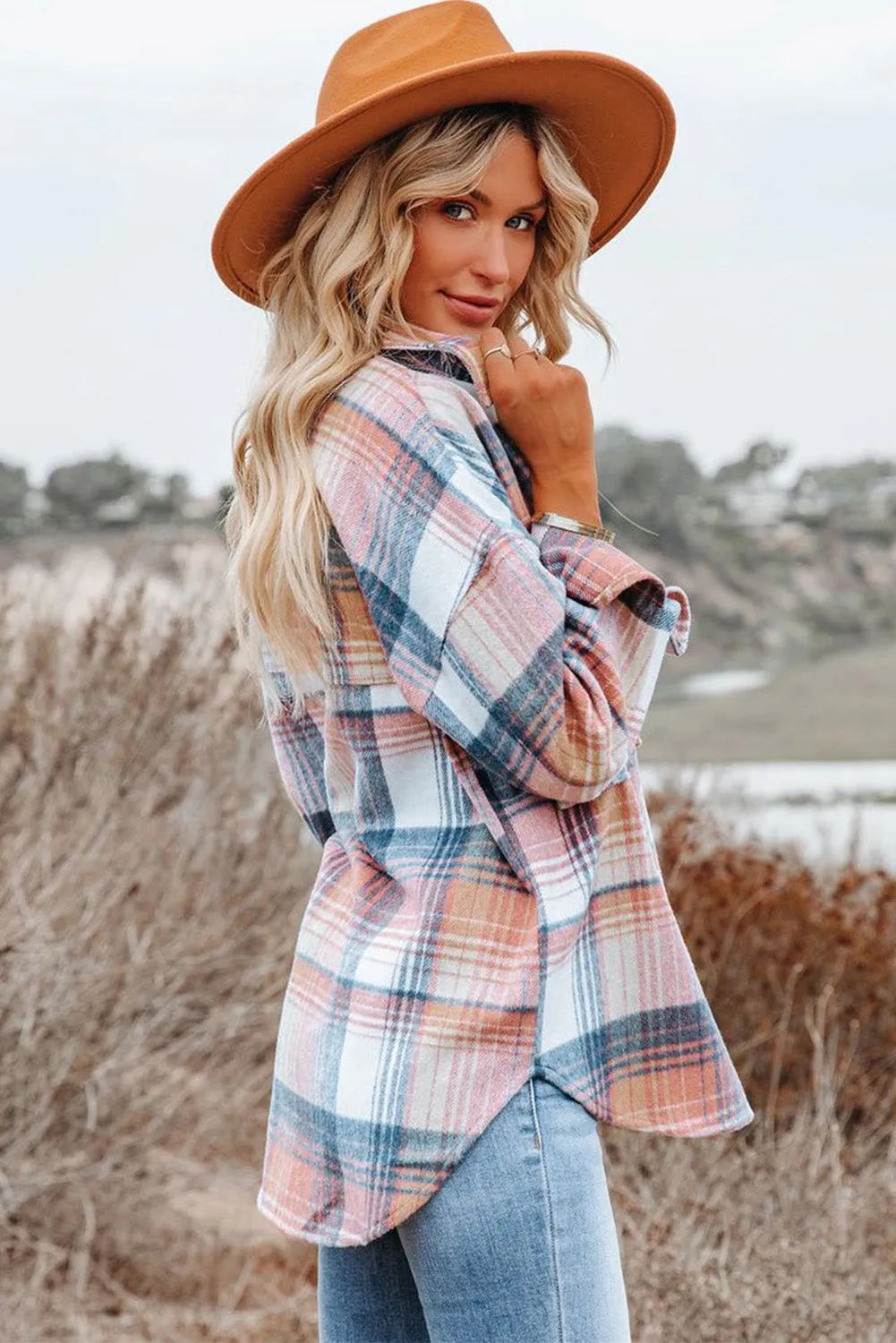 Plaid To The Bone Pink Shacket