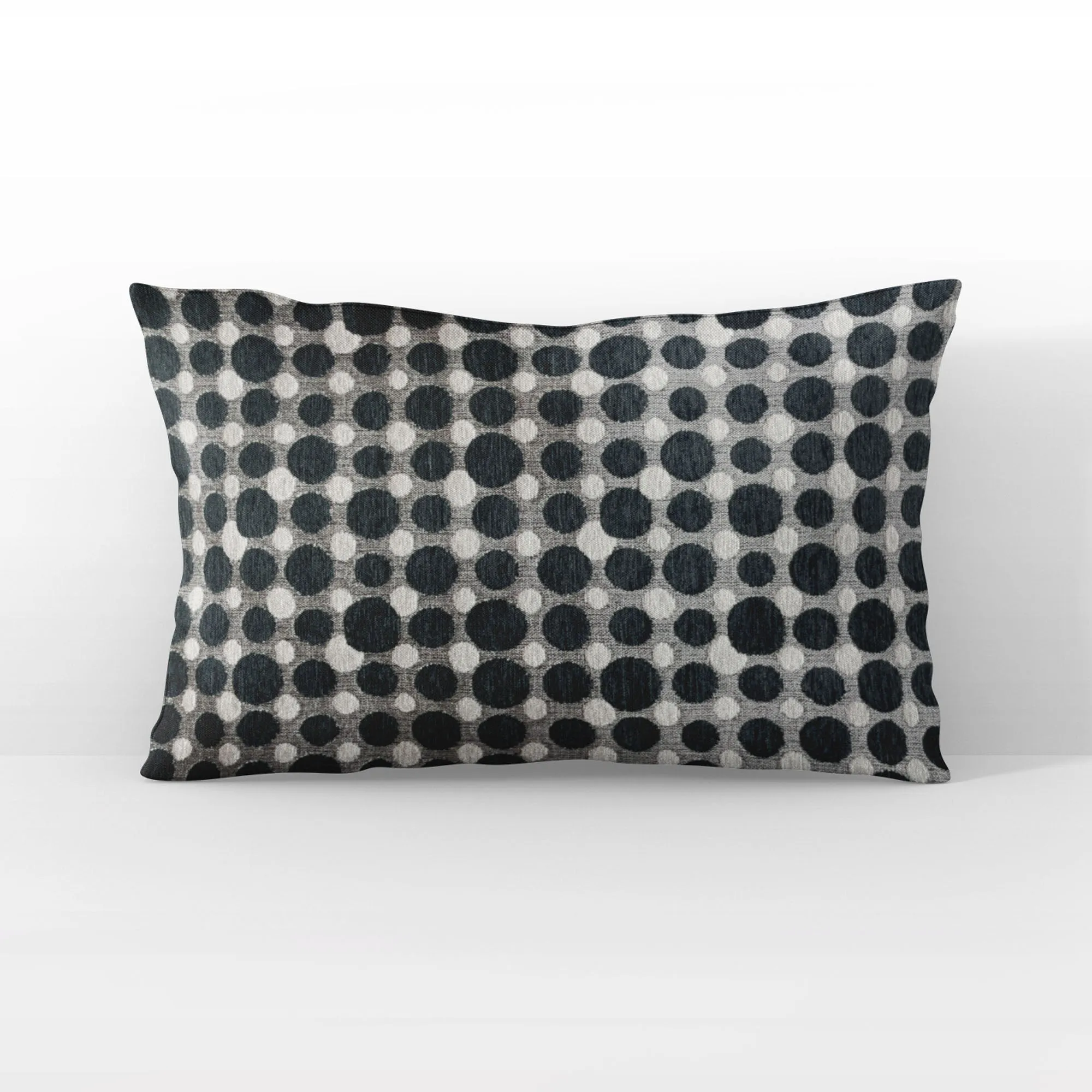 Plutus Majestic Orb Circle Black White Velvet Luxury Throw Pillow