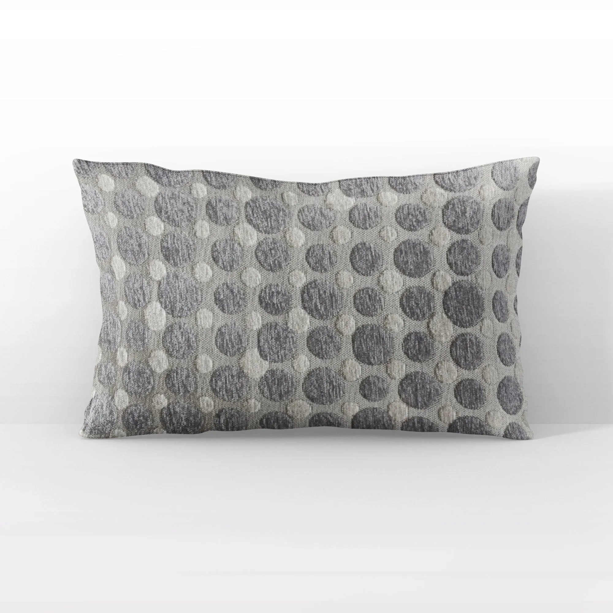 Plutus Majestic Orb Circle Gray Velvet Luxury Throw Pillow