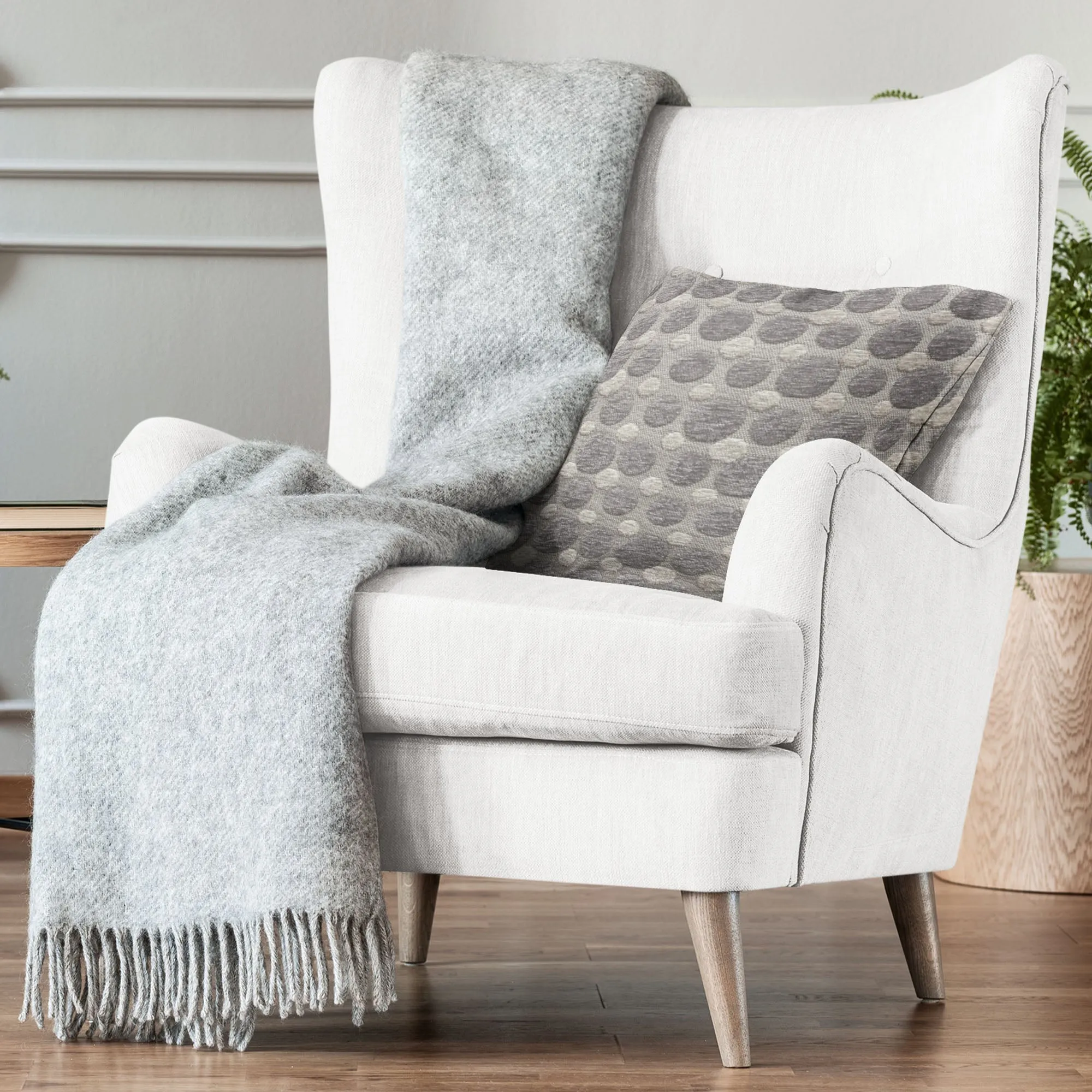 Plutus Majestic Orb Circle Gray Velvet Luxury Throw Pillow