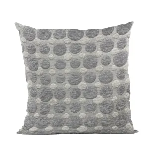 Plutus Majestic Orb Circle Gray Velvet Luxury Throw Pillow