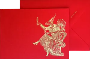 Poppin Bottles with Models Engraved Greeting Card & Envelope