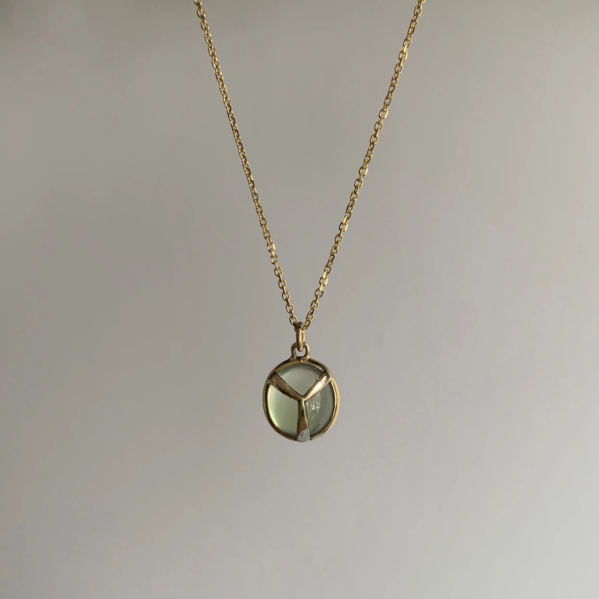 Prehnite Lucky Scarab Pendant