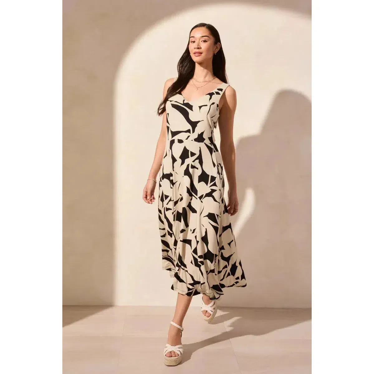 PRINTED HI LOW DRESS