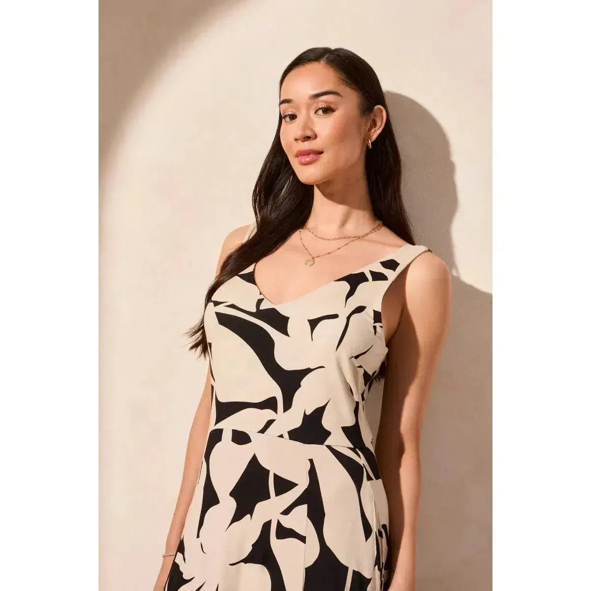 PRINTED HI LOW DRESS