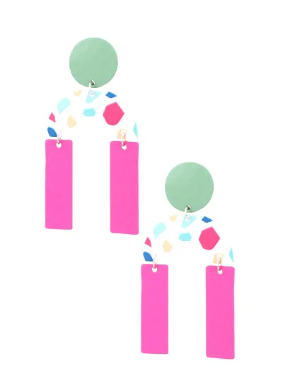 Printed Horseshoe Drop Earrings