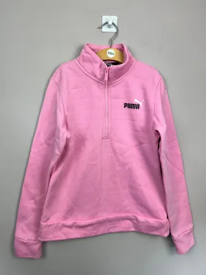 Puma Pink cropped 1/2 zip sweatshirt 11-12y