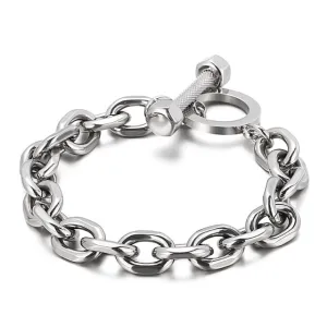 Punk O-link and Toggle Clasp Bracelet