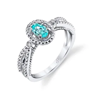 Pure Tradition - 18K White Gold Natural Paraiba Tourmaline Ring