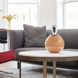 "Orb" Large Orange Glass Cremation Urn