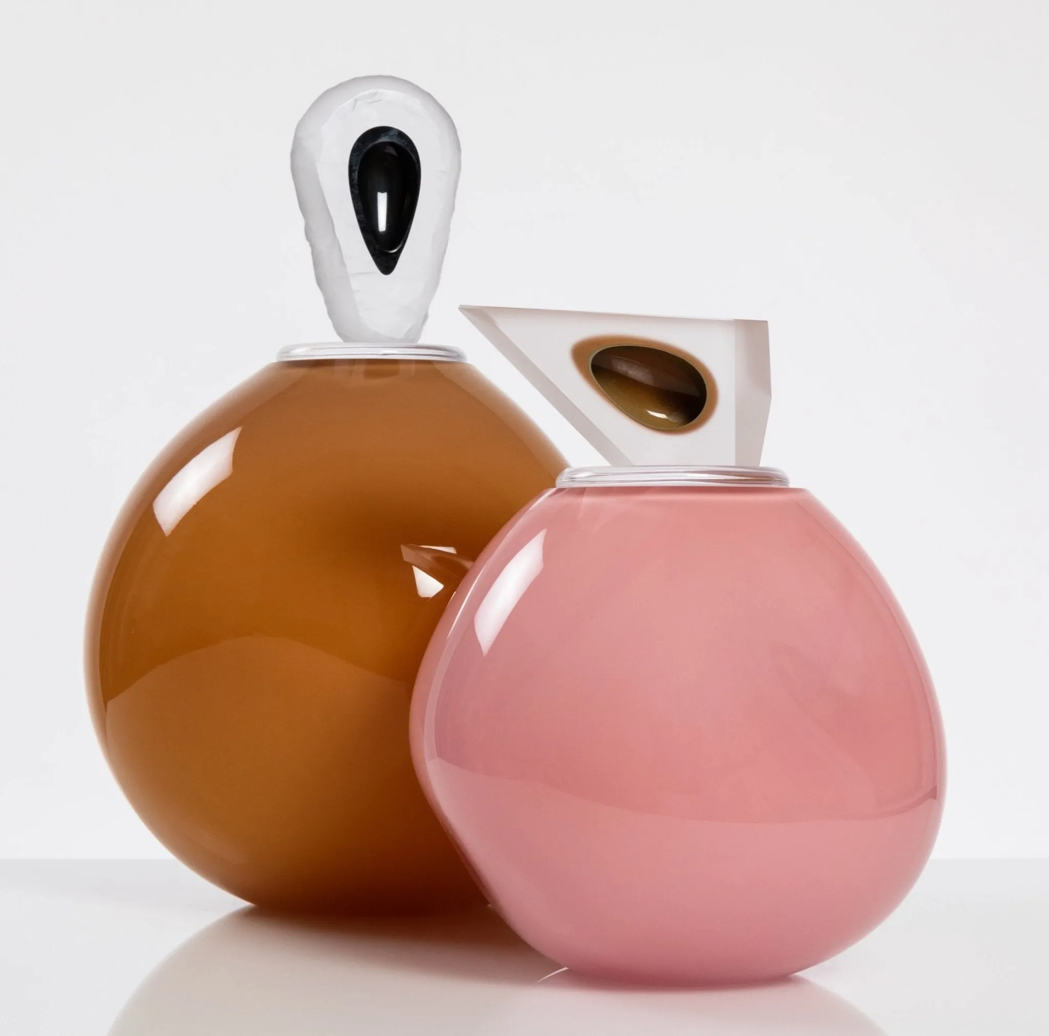 "Orb" Large Orange Glass Cremation Urn