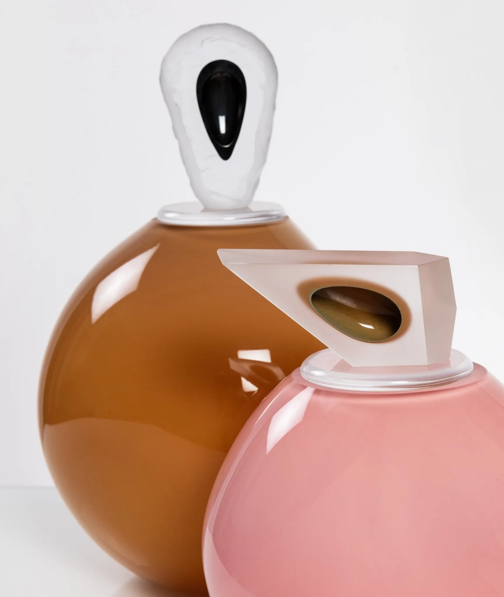 "Orb" Large Orange Glass Cremation Urn