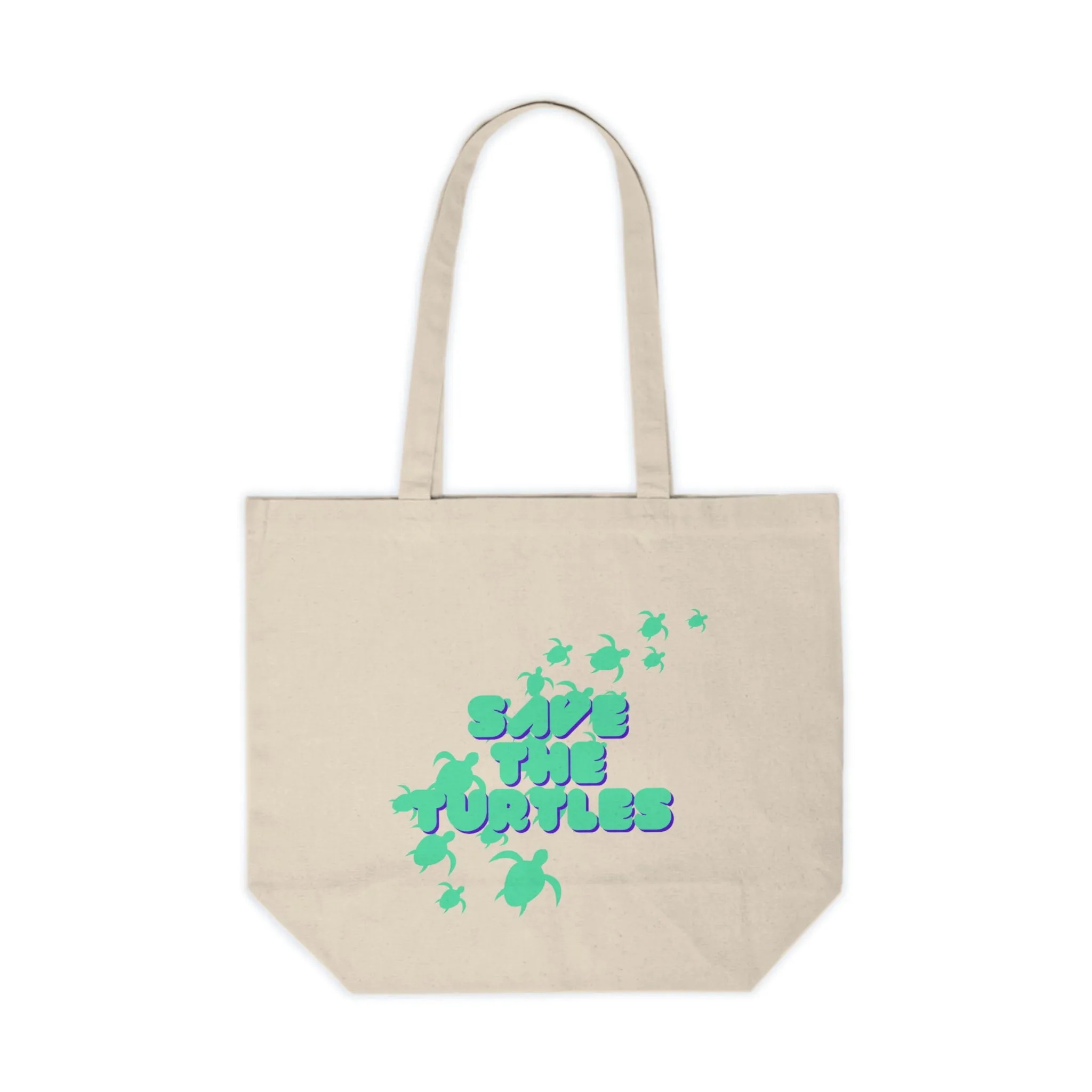 "Save The Turtles" Canvas Tote