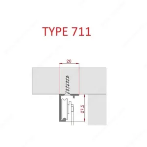 Rail simple d'aluminium TYPE 711