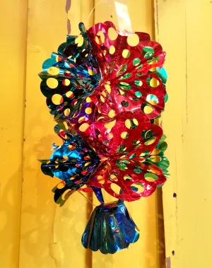 Rainbow foil & holographic honeycomb chandelier