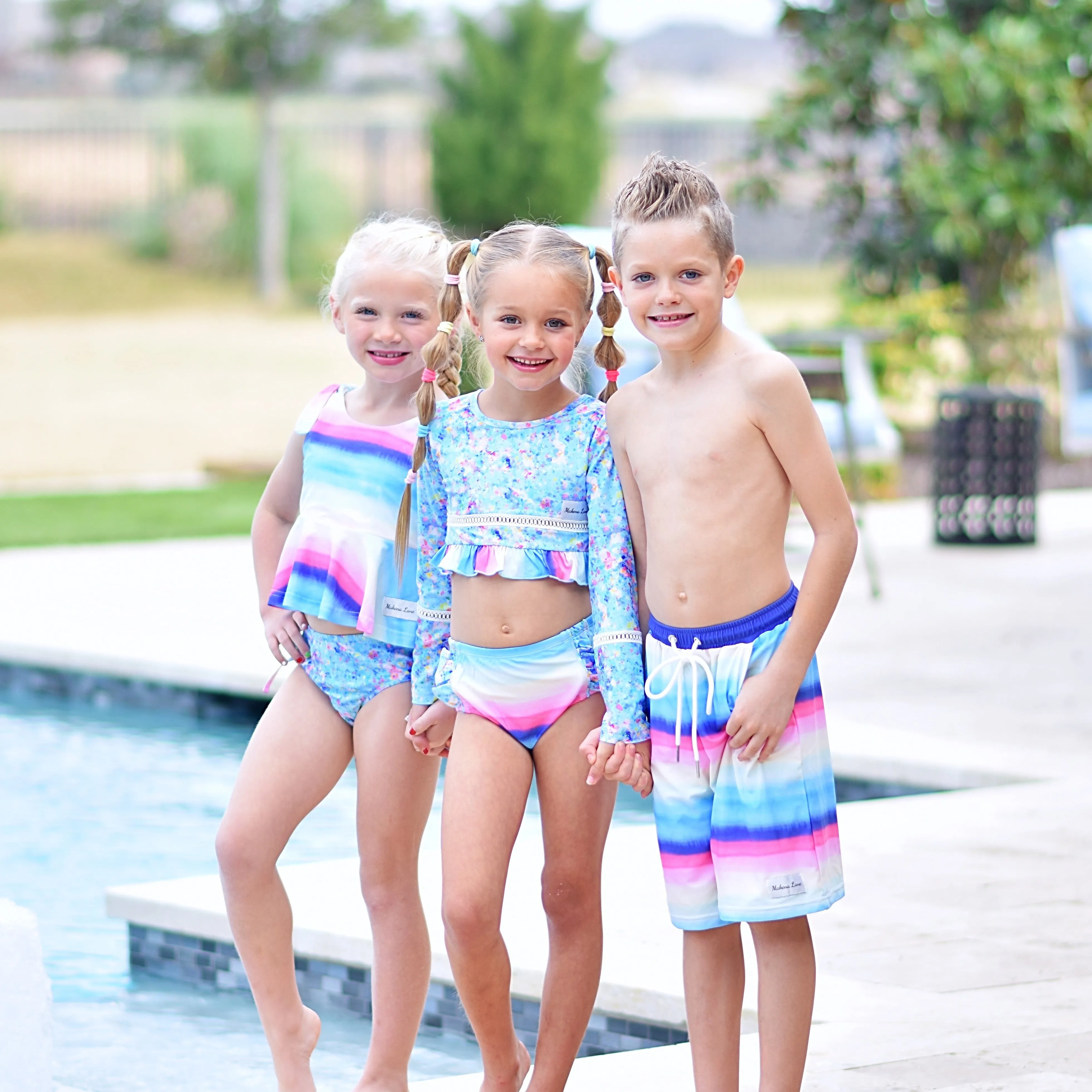 Rainbow Paint Swim - Girls Tankini Set