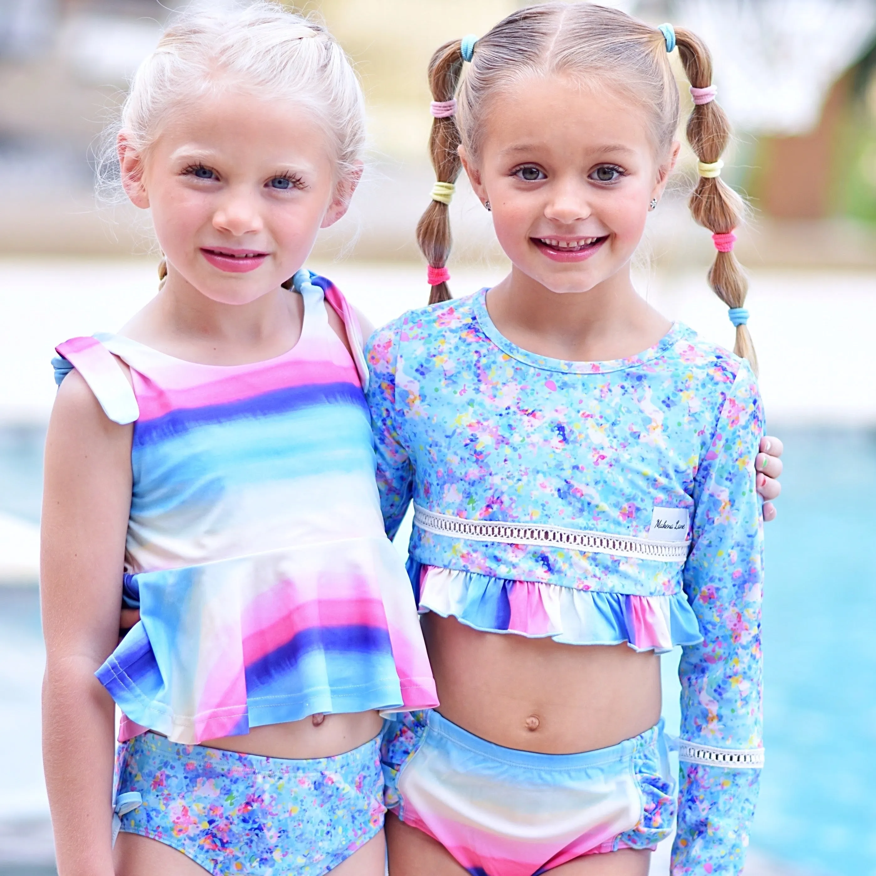 Rainbow Paint Swim - Girls Tankini Set