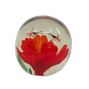 Red Flower Paperweight