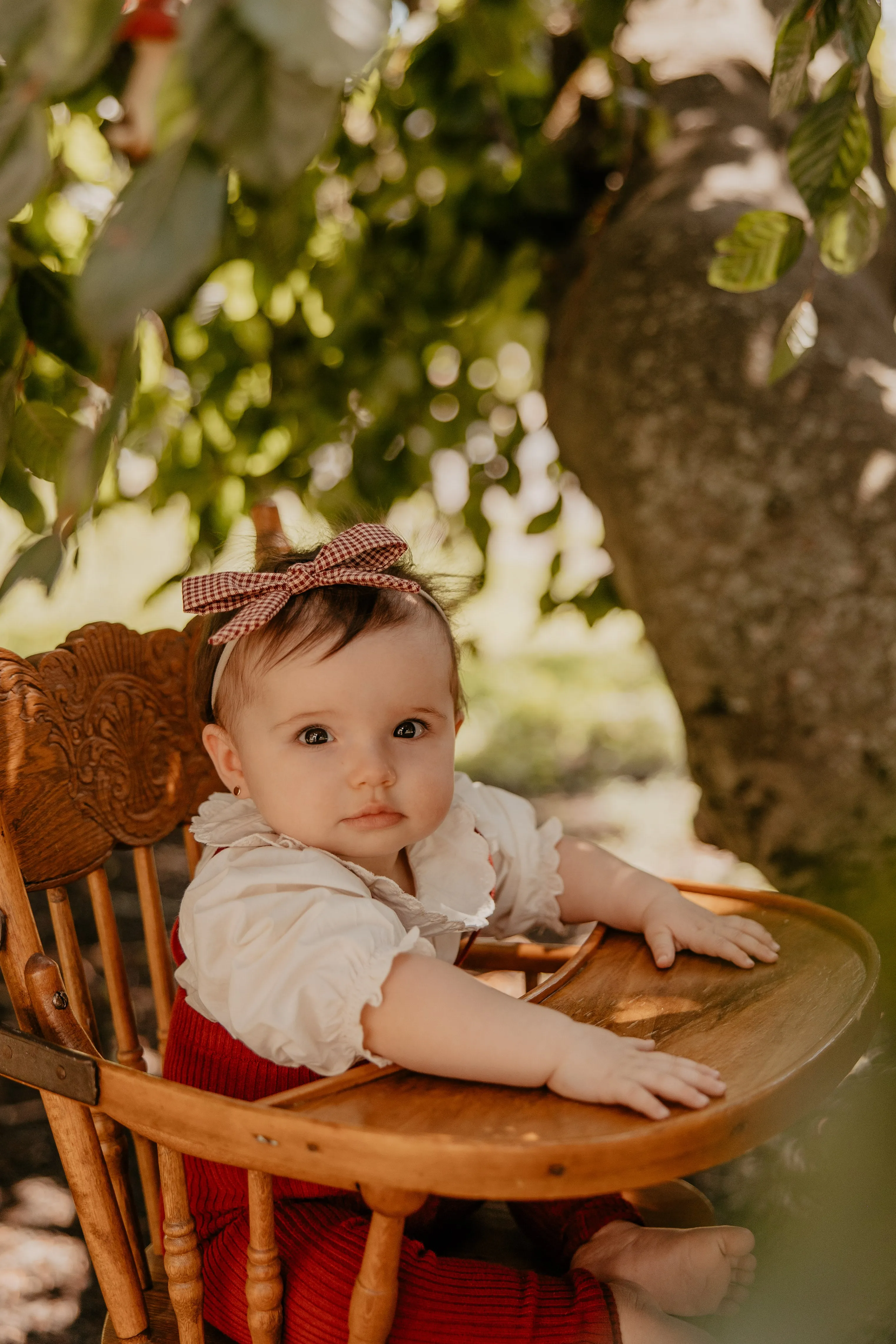 Red Gingham Printed Baby Band